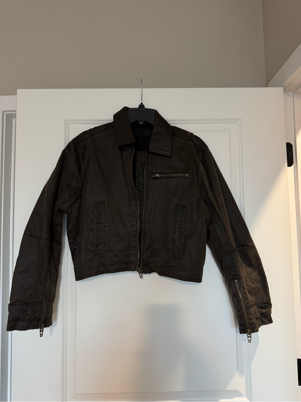 Blank NYC Two Tone Cropped Bomber Jacket